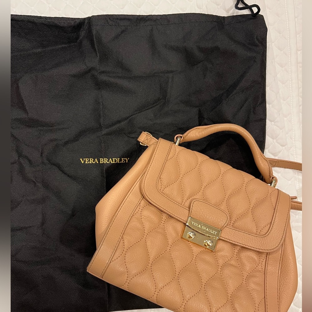 Vera Bradley leather quilted satchel crossbody